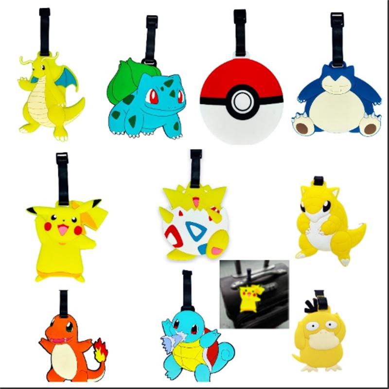XL Мультяшные Бирки для Багажа Pokemon из Высококачественной Мягкой Резины ПВХ