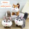 Electric Plush Squirrel Toy Interactive Jumping Movable Tail Squirrel Toy Toddlers Educational