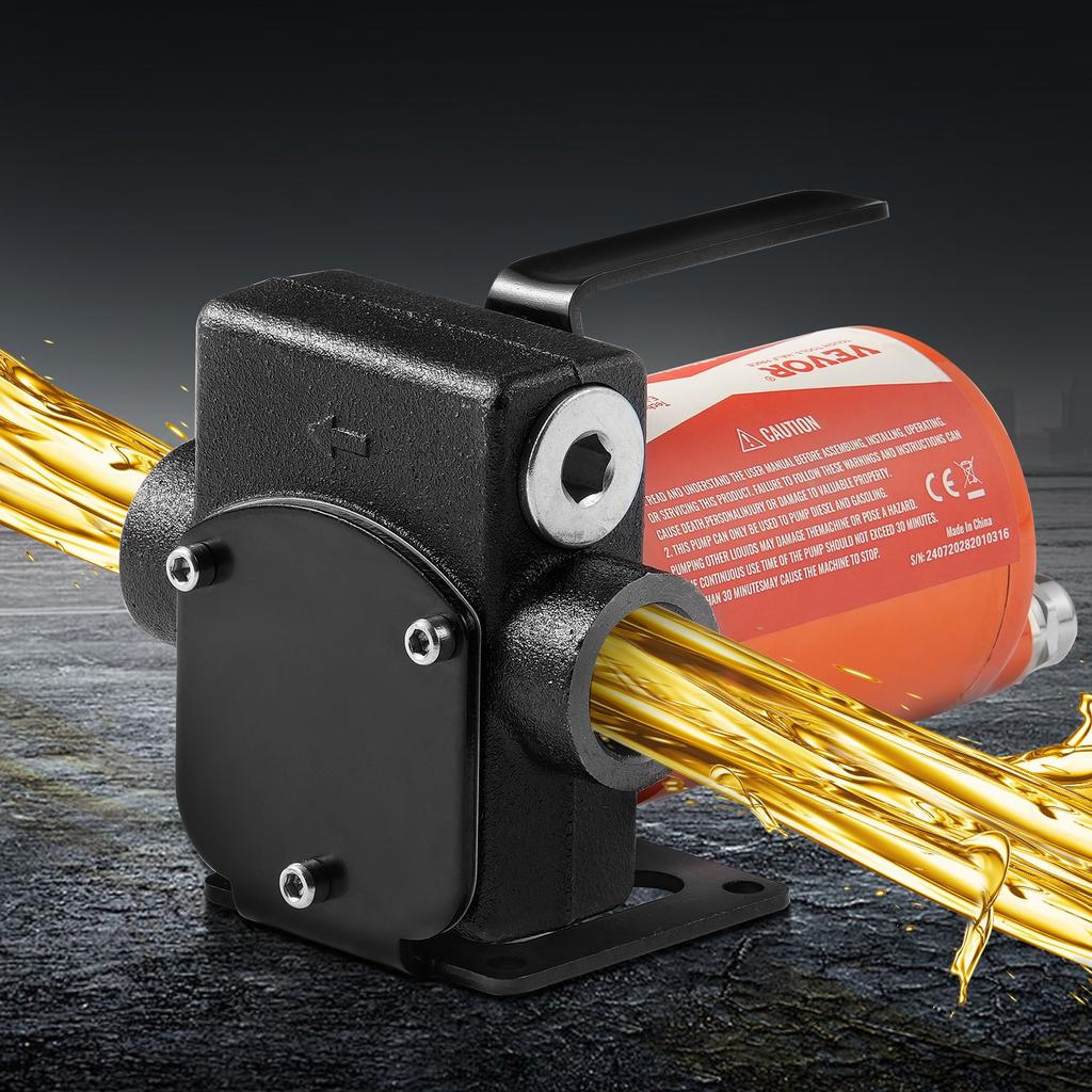 VEVOR Fuel Transfer Pump, 12V DC 19L/min(5.3 GPM) 75W(1/10 HP), Portable Electric Diesel Transfer Pump with Auto Shut-Off Fuel Nozzle