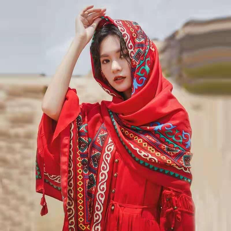 New tassel scarf Yunnan Dali tourism ethnic style shawl women's fashion versatile seaside beach towel