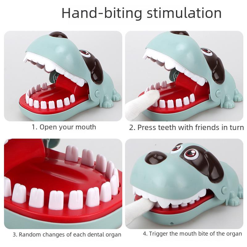 Большая игра с кусающимися зубами акулы и динозавра - игрушка-фокус для родителей и детей