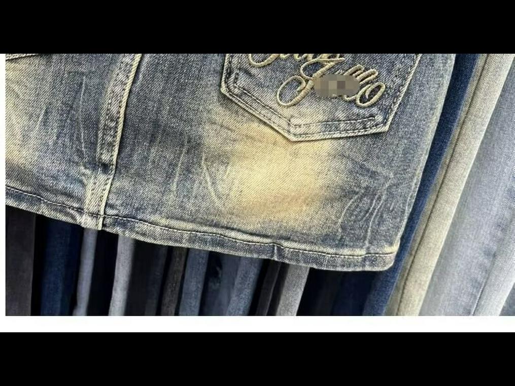 Женская вышитая джинсовая юбка А-силуэта с высокой талией - Лето 2024 г., ретро-стиль