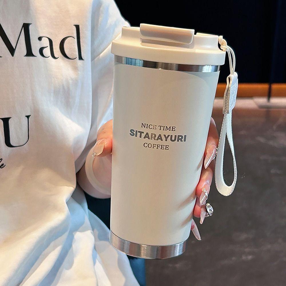 450ml Hot Cold Water Bottle Leak-proof Straw Cup Winter Insulated Cup for School Office Outdoor