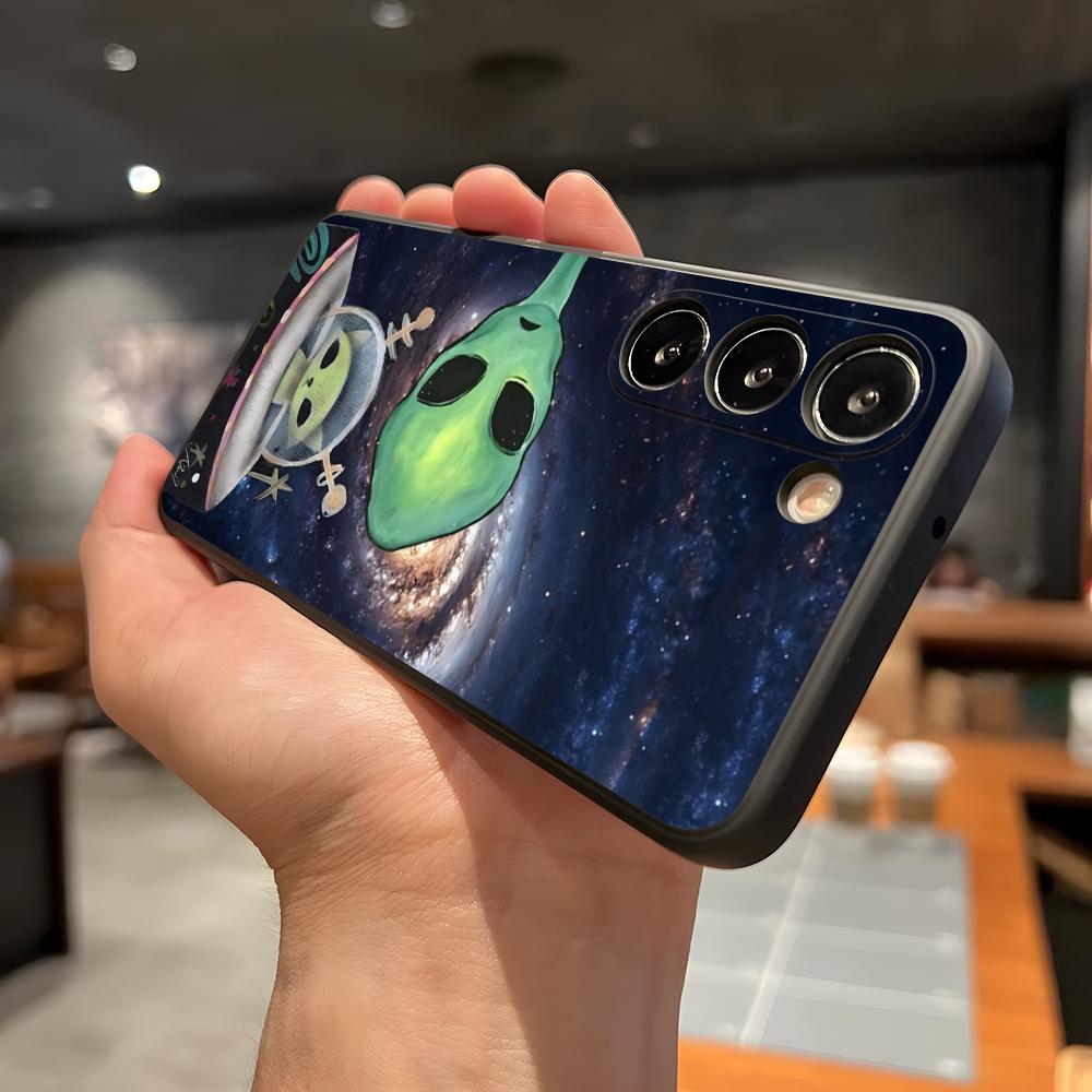 Забавный Космический НЛО Инопланетная Вещь Чехол Для Телефона Для Samsung A56 A36 A26 A16 A15 A25 A35 A55 A14 A34 A24 A54 Черный Мягкий Чехол