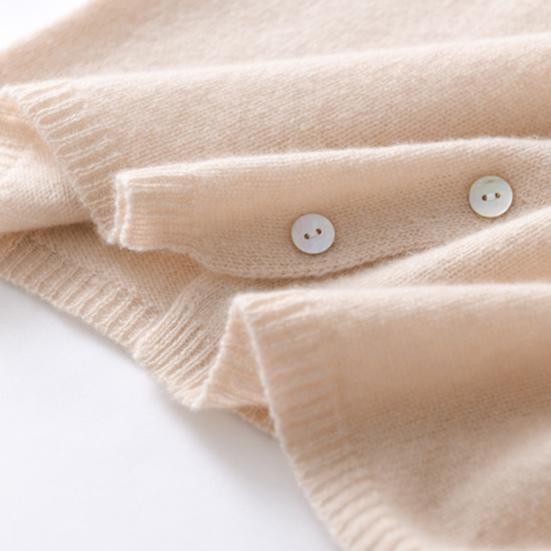 Autumn Winter Women's Sweater Elegant Button Design Knitted Cardigans for Women Casual Sweaters Low Round Neck Thin Knitted Outer