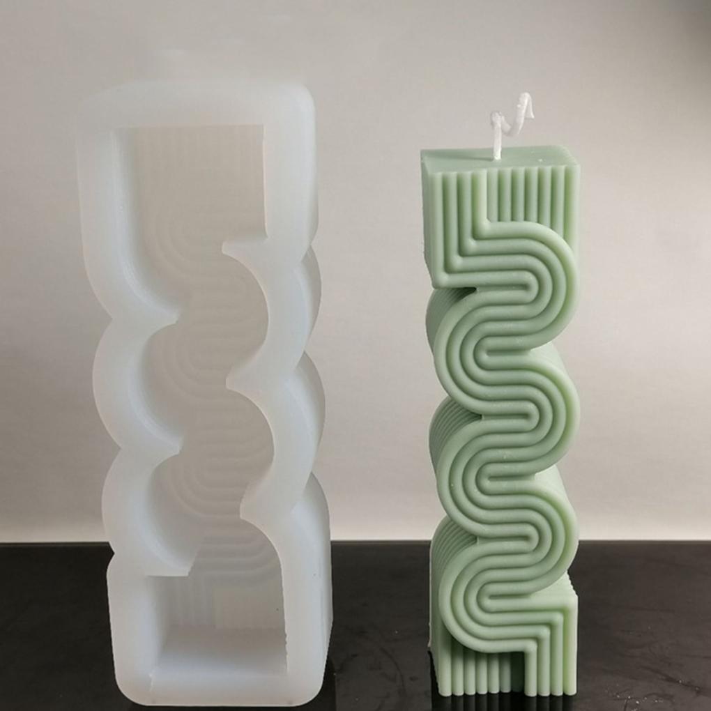 2pack/lot S-Shaped Geometric Lines Candle Mold Unique And Beautiful Candles Arch Silicone Mold