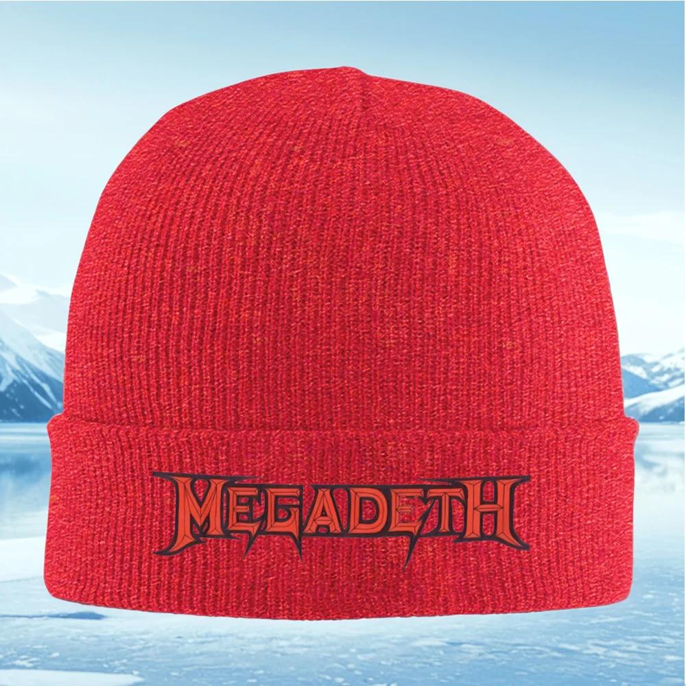 Red edgy band lettering design Knitted Hat Unisex Women Unisex Beanie Pullover Cap Winter Thermal Warm Christmas Outdoor Cycling Hi