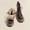Waterproof Snow Boots Women Autumn Winter Thicken Plush Platform Booties Ladies Pu Leather Warm Non-Slip English Style Boots