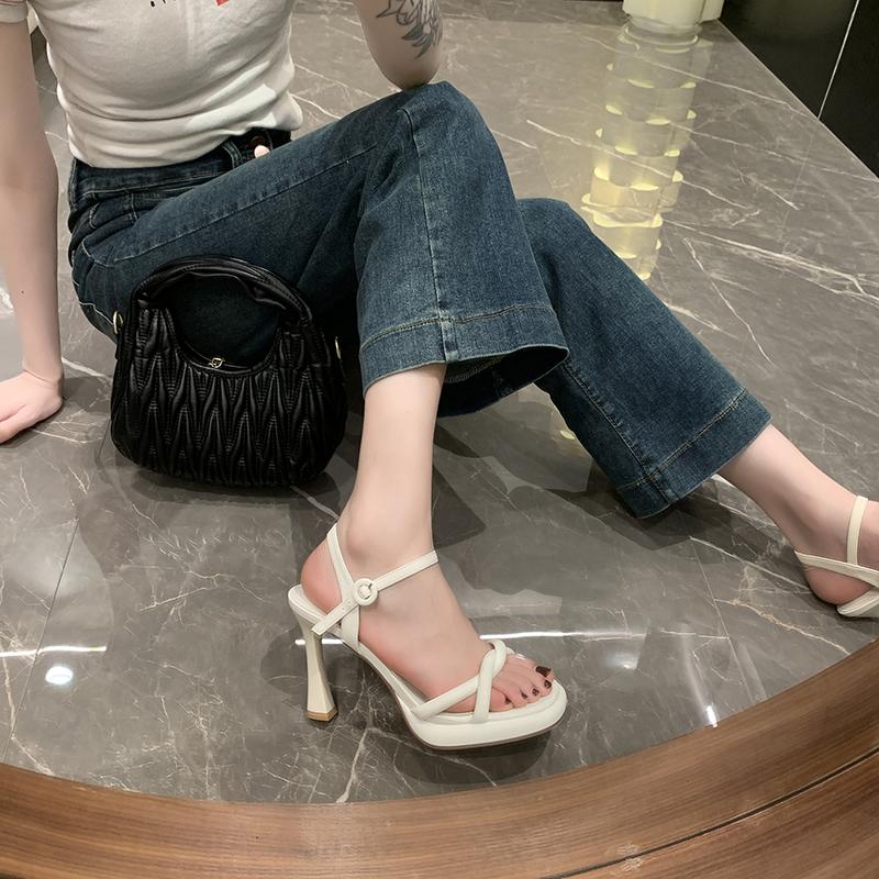 Роскошные дизайнерские летние женские сандалии 2025 года, модные элегантные туфли с открытым носком, женские для улицы, для вечеринки, под платье, на высоком каблуке, сандалии