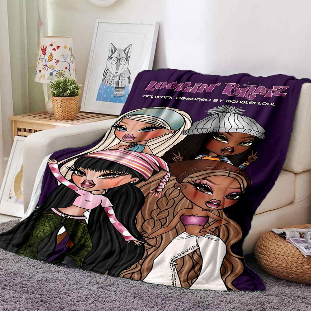 1 шт. Lookin' Bratz Monsterlool Мягкое теплое покрывало Плед для сна для дивана, софы, офиса, кровати, кемпинга, путешествий, Удобное