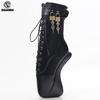 18CM/7" Super High Heel Boots Hoof Sole Heelless Strange Style Boots Women Sexy Fetish Ballet Pointed Toe Lockable Ankle Boots