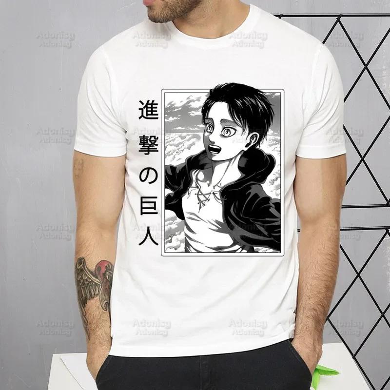 Футболка Shingeki No Kyojin Мужская Короткий Рукав Футболка Attack On Titan Homme Манга Унисекс Микаса Эрен Йегер Свобода Футболка Футболки