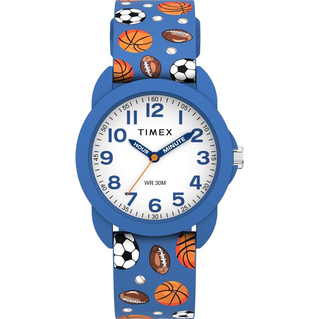 TIMEX Детские аналоговые кварцевые часы 30M Водонепроницаемые Белый циферблат Акриловое стекло TW2Y59900