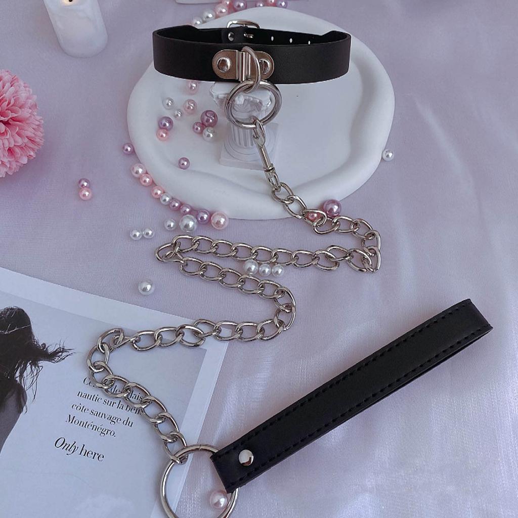 Ошейник-эмои, человеческий SM-чокер, чокер Landmine, аксессуар для косплея, стильный, милый, с цепочкой-колокольчиком, подвесное кольцо, PU-чокер, регулируемый для начинающих, товары SM, SM Play