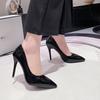 Fashion Sexy Black Sole Thin 6cm 8cm 10cm Heel High Heels Classic Style Black Office Work Shoes Light Lady Pumps Plus Size 43