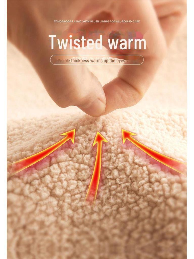 2024 Мужская толстая плюшевая овчина куртка-свитер с воротником-стойкой