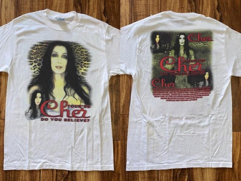 Шер Верите ли вы Тур #039;99 Футболка Cher Tour 1999 Футболка Вы Верите Tou Унисекс Футболка