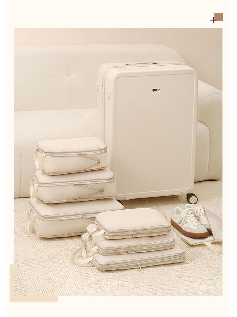 Four-Piece Travel Compression Bag Set for Clothes, Underwear, Toiletries, and Cosmetics