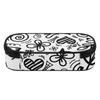 Pen Case Practical Wear Resistant Polyester Smooth Zipper with Main Compartment Mesh Pocket and Pen Slots for Student Stationery
