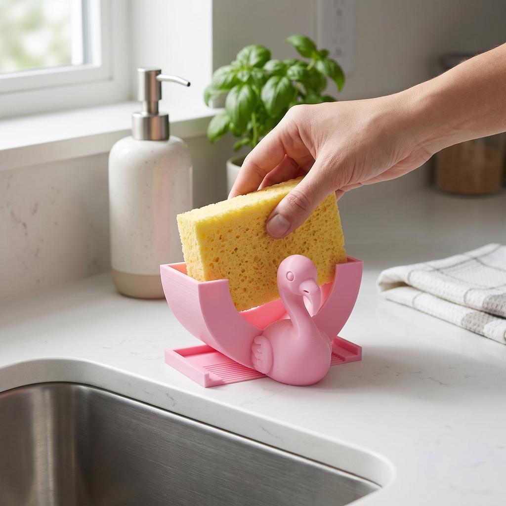3D-печатная подставка для губок Держатель для кухонной губки Слив и сушка для кухонной раковины Столешницы