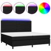 VidaXL Slat Bed Base with Mattress and LEDs, Upholstered Bed with Headboard, Double Bed, Adult Bedroom Bed, 3134983