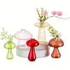 Glass Mushroom Vase Flower,5 Colorful Small Bud Vase Unique, Mushroom Propagation Hydroponic Vase, Funky Farmhouse Decor, Home Room, Kit
