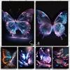 Красочный неоновый постер с бабочкой, печать на холсте, фантазия, прозрачная бабочка, Настенный декор, домашний декор для гостиной, эстетический