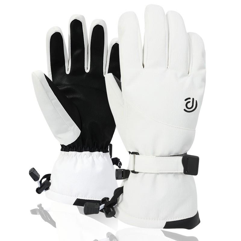 Unisex Winter Ski Gloves Warm Thermal Touchscreen 5-Finger Outdoor Cycling Snow Sports White Black Green