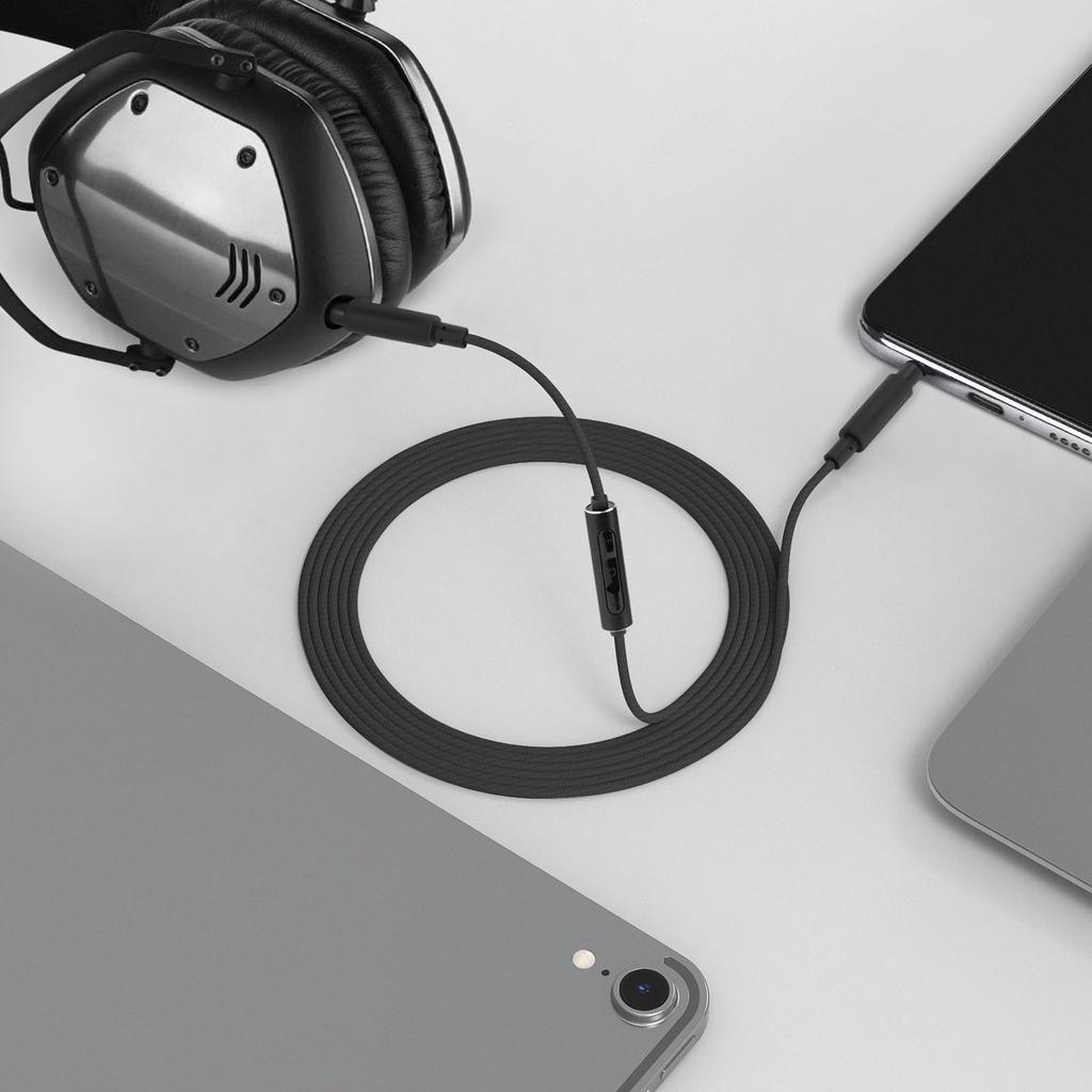 Geekria Cable Nylon Braid Compatible Audio Cord Crossfade LP Headphone Fits Inline Microphone and Volume Control M V-M0DA Cable, 3.5mm 1.2