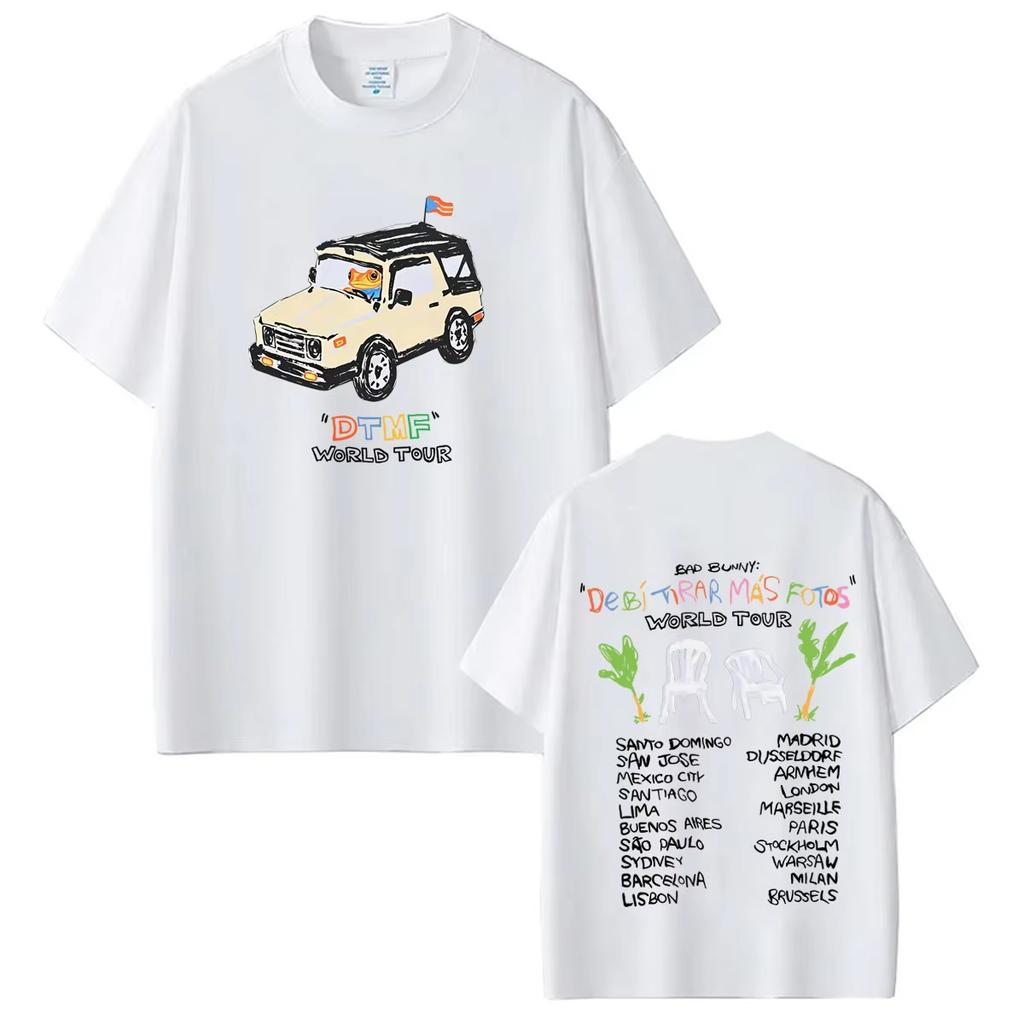 Bad Bunny Debi Tirar Mas Fotos DTMF Print Summer Loose Cotton Casual Hip Hop Fashion Comfortable Unisex And Unisex TShirt