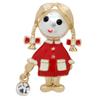 New Pearl Cute Little Girl Brooch Enamel Fashion Figure Pin