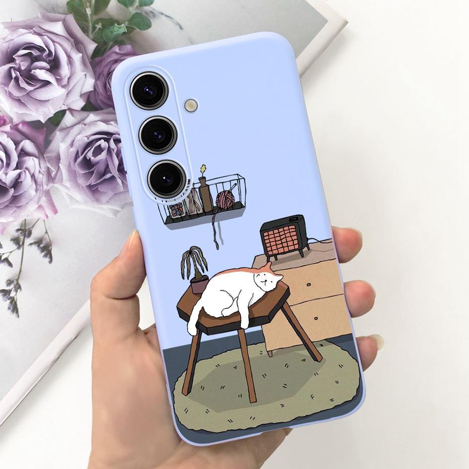 Чехол для Samsung Galaxy S24 Plus Милый Желтый Утенок Астронавт Матовый Силиконовый Мягкий Чехол для Samsung S 24 S24 Ultra S24+ 5G Funda