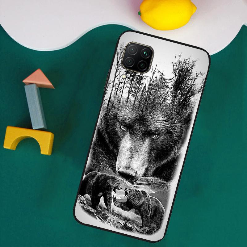 Cute Grizzly Bear For Huawei Nova Y61 Y91 Y73 Y72 Y70 Y60 Y90 12s 12i 11i 8i 9 10 SE P30 P40 Lite P60 Pro Case