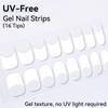 16Tips Non-toxic Gel Nail Strips Full Cover Shining Cherry Design Baking-Free DIY Self-Adhesive Manicure Decoration Nail Art