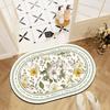 Впитывающий коврик для пола в ванной комнате, ретро овальный, нескользящий ковер, бытовой туалет, туалет, утолщенный, быстросохнущий, коврик для пола в туалете