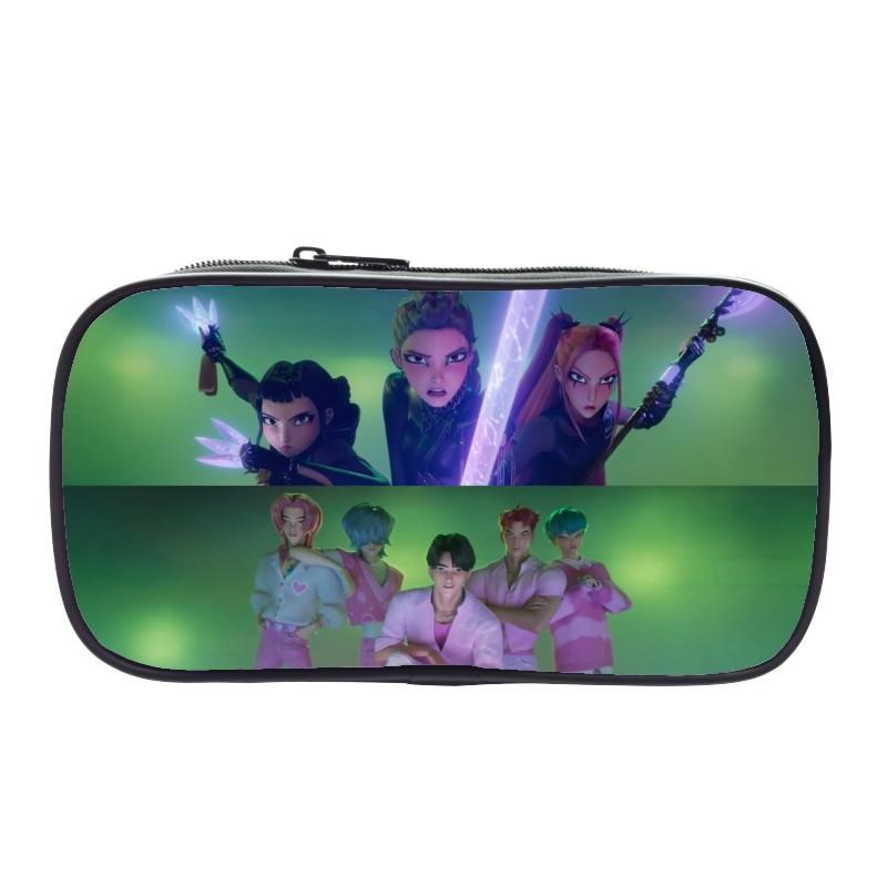 Новая печатная сумка-пенал для K-pop студентов с принтом 'Witch Huntrix' Сумка для хранения K-pop Канцелярская сумка Сумка-пенал Мужская и женская