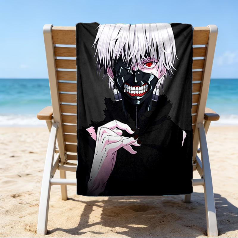 Tokyo Ghoul Kaneki's Struggle Microfiber Beach Towel, Lightweight And Quick-Dry, for Summer Travel, Beach Essential, Swimming Pool Outdoor