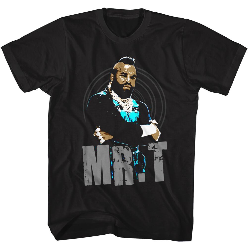 Mr T Arms Folded Black Blue Photo Men T Shirt The A Team B.A. Baracus