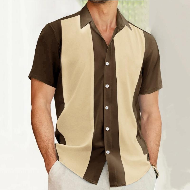 Striped Shirt For Men 3d Print Short Sleeve Hawaiian Shirt Beach Casual Shirts Men Clothing Loose Button Lapel T-Shirt
