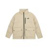 Logo Print Large Pocket Stand Collar Down Jacket Unisex Outerwear Toasted-Almond 625609-88