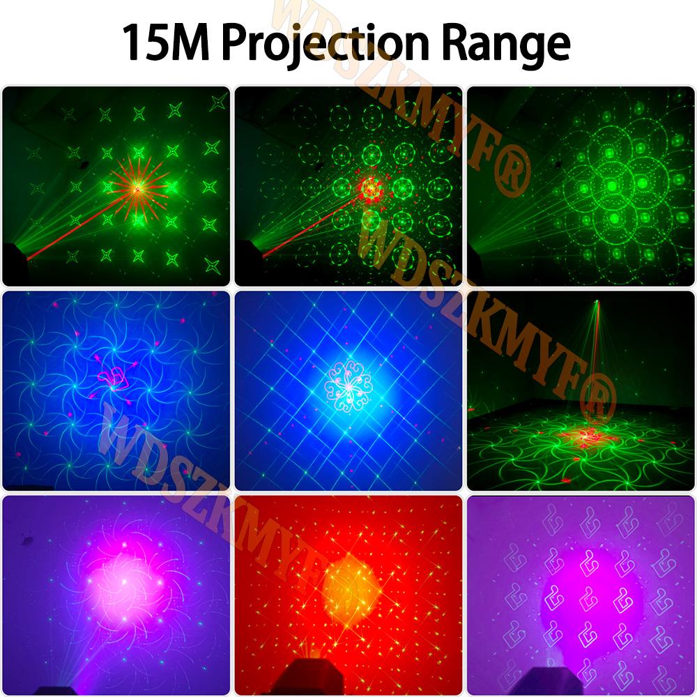 НОВЫЙ 2В1 Сценический DJ Вечеринка Лазерный проектор Диско Регби USB Красный Зеленый Синий Стробоскопы Клуб Дом Праздничные Рождественские огни