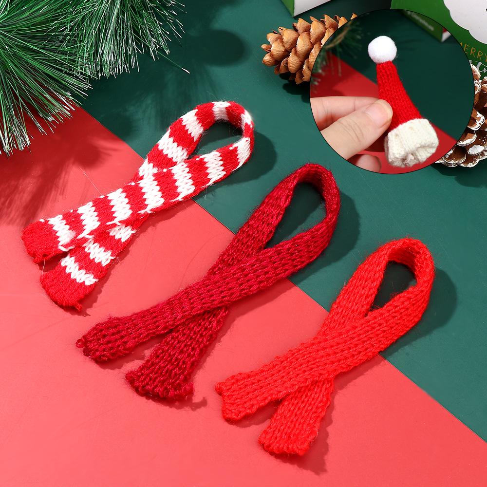 Аксессуары Миниатюрная одежда Кукольный шарф Шапка Вязаные шарфы Материал ручной работы Мини Рождественские шапки