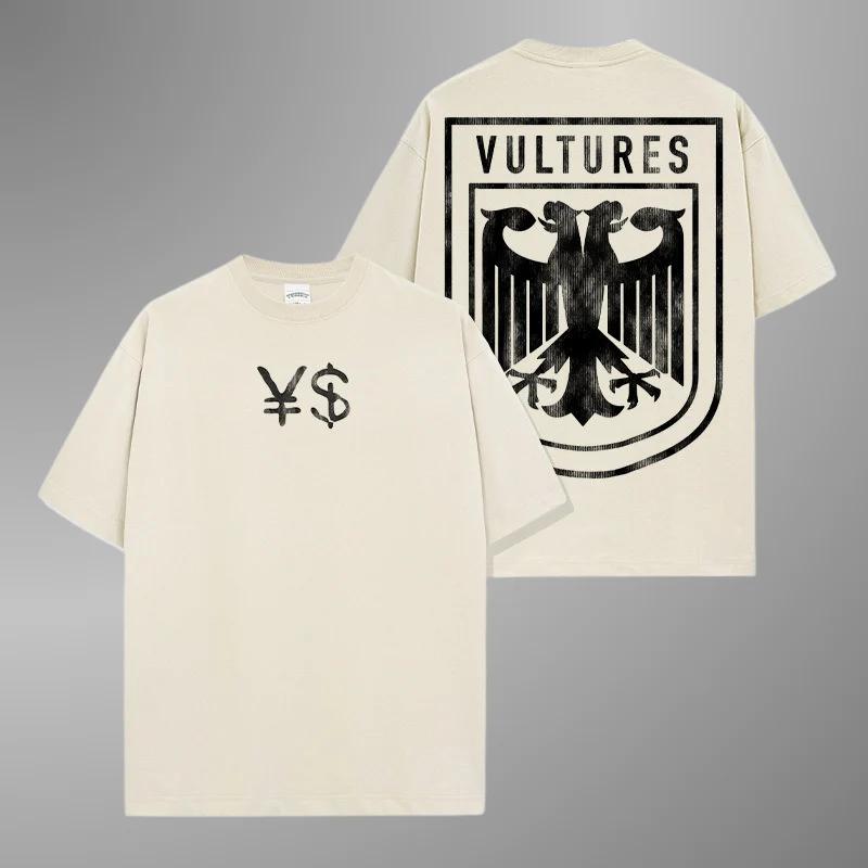Vultures YZY Графика Канье Уэста Винтажная Футболка Мужская Женская Чаопай Уличная Одежда Ретро Повседневная Футболка Топы