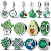 925 Sterling Silver Green Series Cactus Avocado Clover Pendant Diy Charm Beads Fit Original Bracelet Women Jewelry Gift