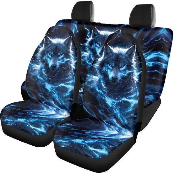 Чехлы на автомобильные сиденья с принтом коричневой коровы, 4 шт., Чехлы на передние и заднее сиденья автомобиля, Универсальные эластичные подушки на сиденья автомобиля, Защита салона автомобиля