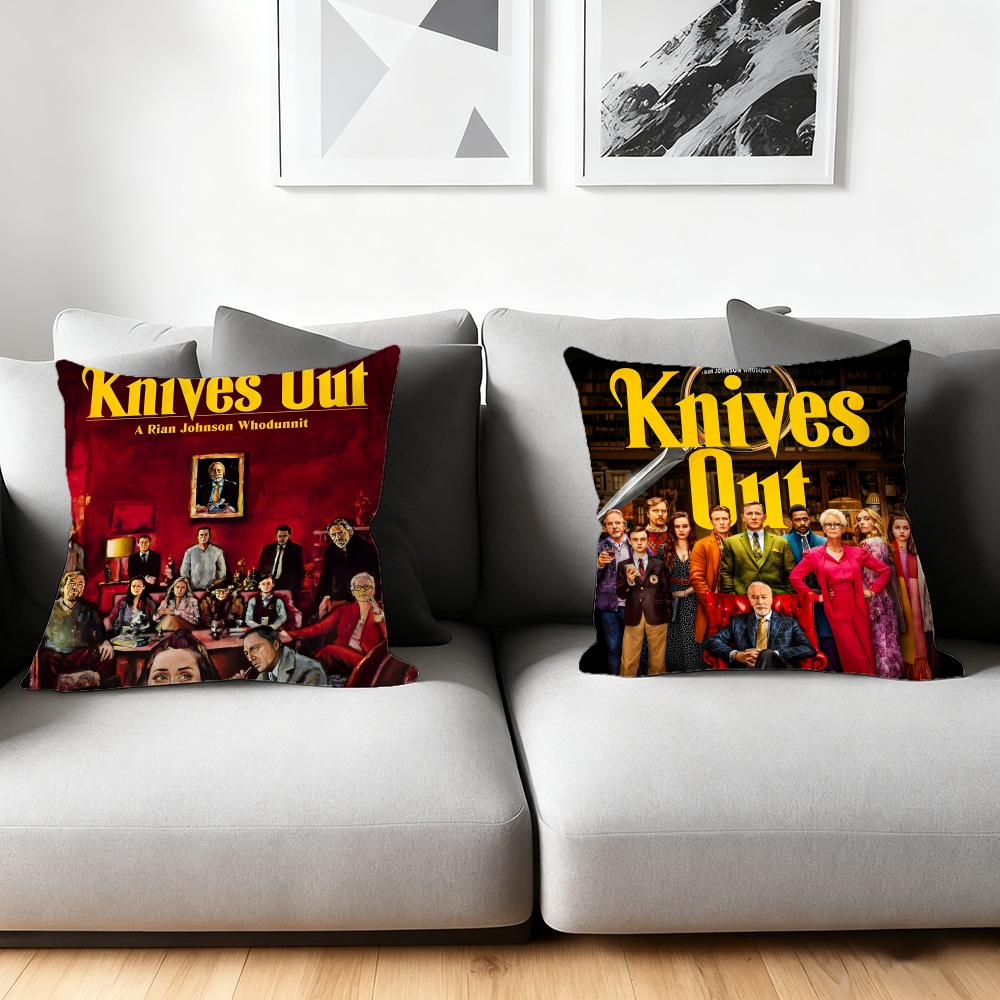 Cushion Cover Silky Short Plush Home Sofa Cushion Cover - Invisible Zipper Home Decoration Knives Out Movie