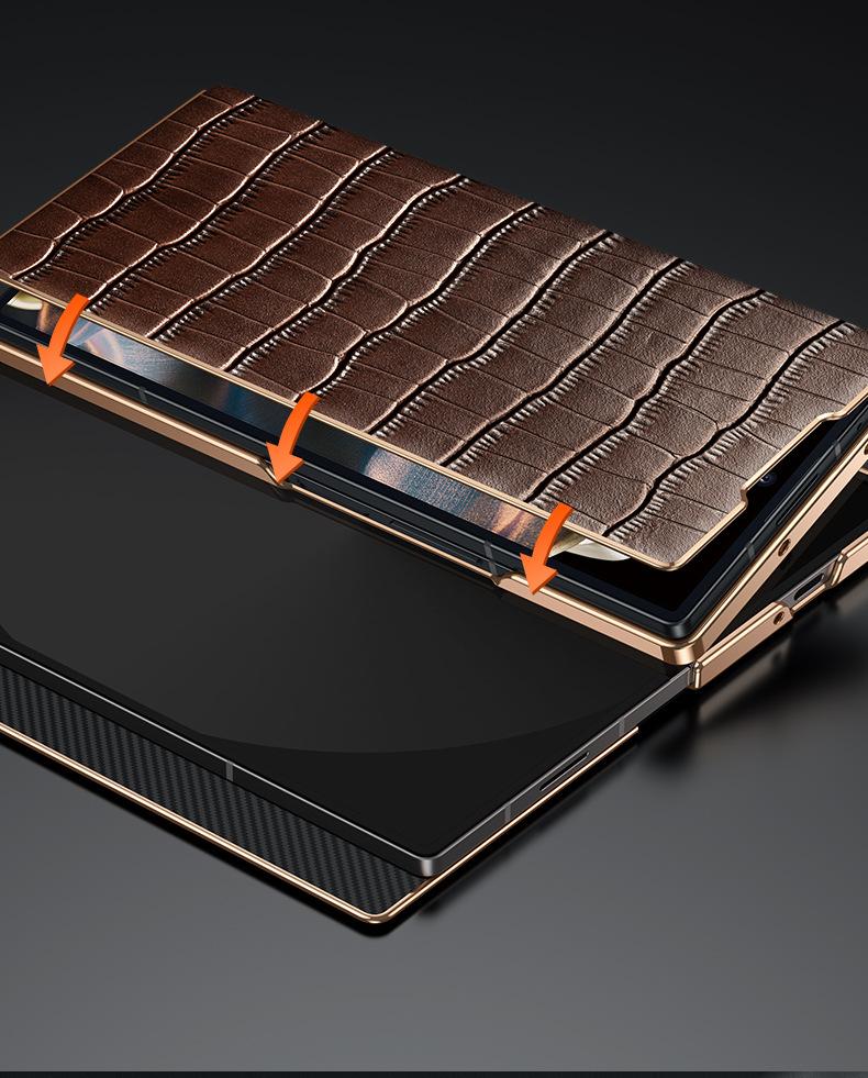 Чехол-книжка с магнитной застежкой для телефона Samsung Z Fold 7, защитный чехол с узором под крокодила, совместимый с Samsung Z Fold 6 5 4