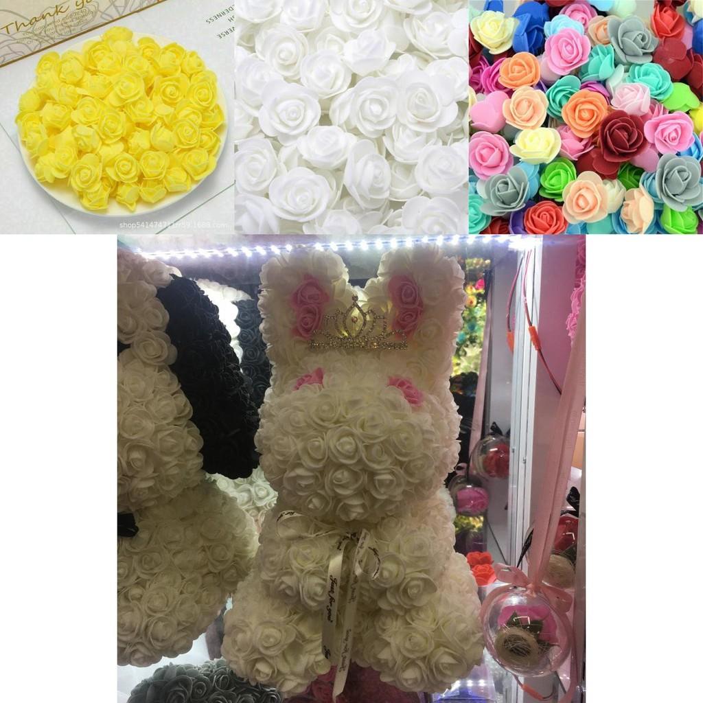 500 штук маленьких пенопластовых головок роз для DIY цветочных композиций, свадебных и праздничных украшений
