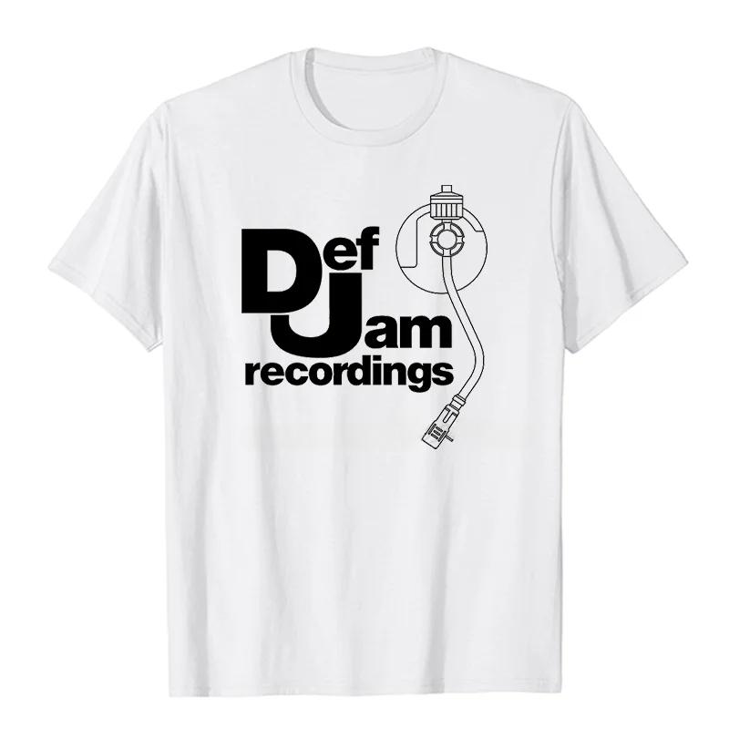 Винтажная Печатная Мужская Одежда Логотип DEF JAM Recordings Классический Рэп Хип-Хоп Футболка NAS Классические Высококачественные Хлопковые Топы для Женщин
