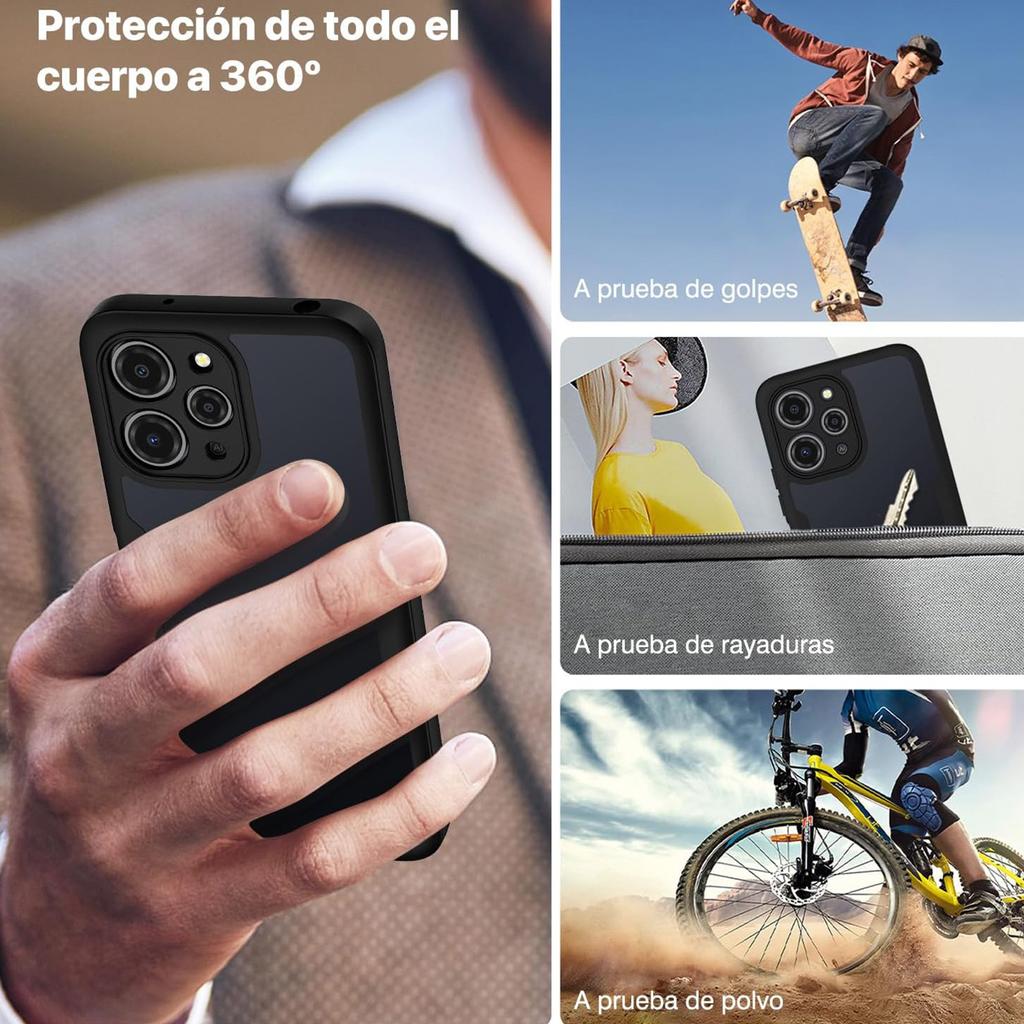 Liquid Silicone 360 Degree Hybrid Case for  Xiaomi Redmi 13 12 4G 13C 5G 12C 10 Prime Note Pro 5G 12S 4G Protect Shockproof Full Protection Cover